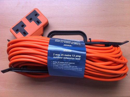 25m socket 13a - socket, cable