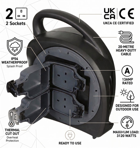 20m outdoor extension lead - extension,